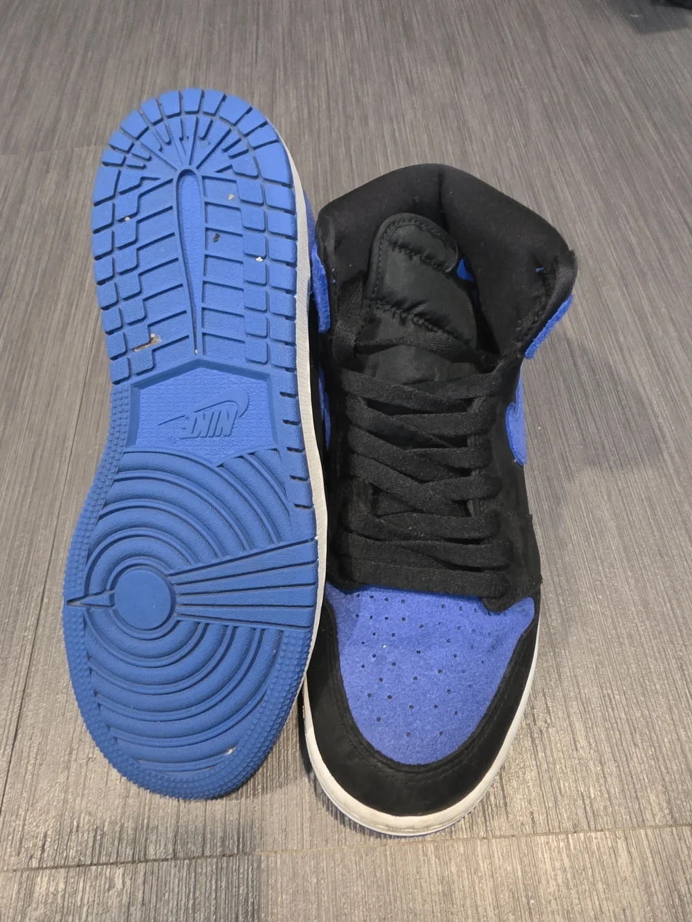 Nike Youth’s High-Top Sneakers in Black and Royal Blue